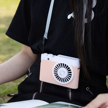 Portable Mini Usb Charging Camera Fan Hanging Neck Small Fan(Pink)-garmade.com