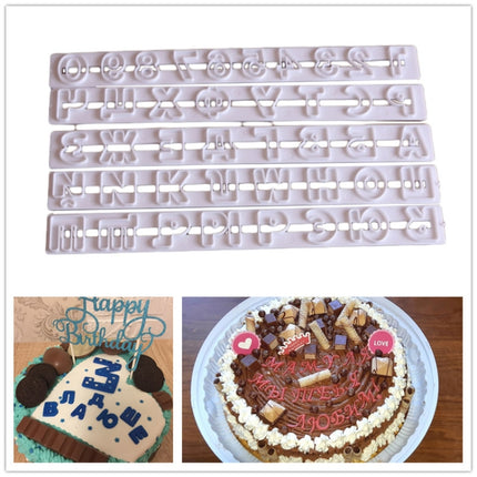 Russian Letters Fondant Molds Embosser Sugar Craft Alphabet Moulds Cake Dessert Decor DIY Bakeware Tools, Size:24x2.6x0.6cm-garmade.com