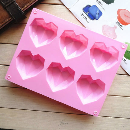 6 in 1 Heart Shape Silicone Mold For Baking Mousse Cake DIY Silicone Molds-garmade.com