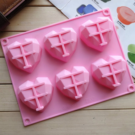 6 in 1 Heart Shape Silicone Mold For Baking Mousse Cake DIY Silicone Molds-garmade.com