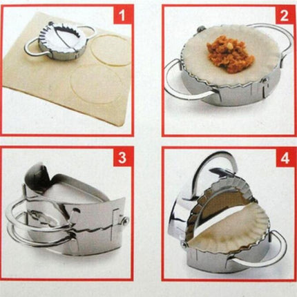 Stainless Steel Dumpling Maker Dough Cutter Dumpling Mould Kitchen Accessories Pastry Tools, Specification:Small 7.7cm with White Box-garmade.com