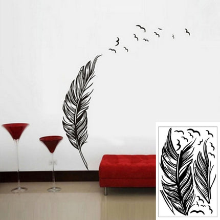 PVC Feather Creative Home Bedroom Sofa Background Wall Sticker(Left)-garmade.com