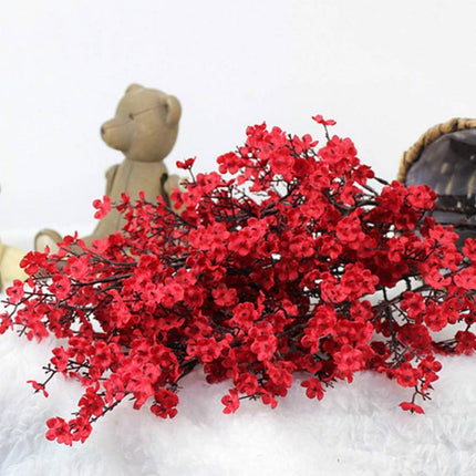 5 PCS Simulation Starry Single Flower Home Decoration Bride Holding Flowers(Red)-garmade.com