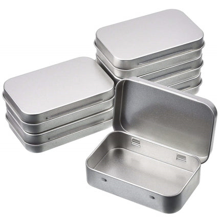 11.5x8.5x2.2cm Rectangular Metal Storage Box Tinplate Business Card Storage Box(Flat Cover)-garmade.com