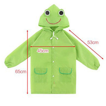 Outdoor Cute Waterproof Kids Rain Coat Kids Animal Style(Green)-garmade.com