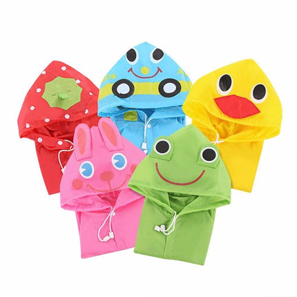 Outdoor Cute Waterproof Kids Rain Coat Kids Animal Style(Green)-garmade.com