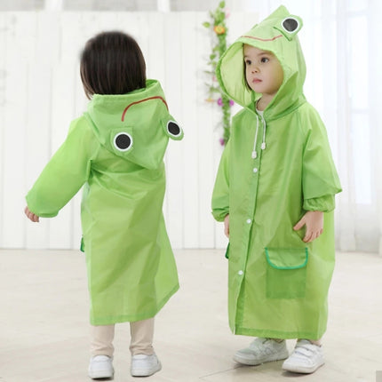 Outdoor Cute Waterproof Kids Rain Coat Kids Animal Style(Green)-garmade.com