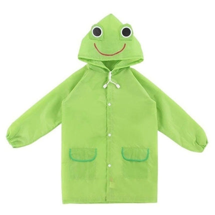 Outdoor Cute Waterproof Kids Rain Coat Kids Animal Style(Green)-garmade.com