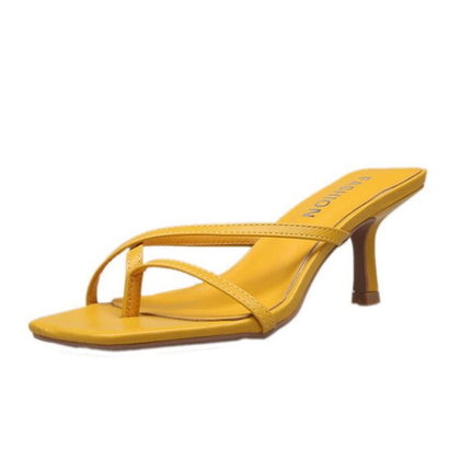 Pin-toe Stiletto Fashion Women High Heel Sandals(Yellow)-garmade.com