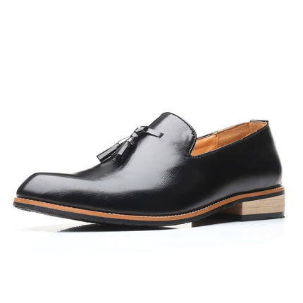 Pointed British Men Dress Shoes Soft Rubber Sole Shoes Wedding Shoes, Size:38(Black)-garmade.com