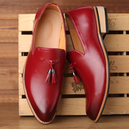 Pointed British Men Dress Shoes Soft Rubber Sole Shoes Wedding Shoes, Size:38(Brown)-garmade.com