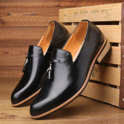 Pointed British Men Dress Shoes Soft Rubber Sole Shoes Wedding Shoes, Size:39(Black)-garmade.com