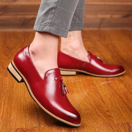 Pointed British Men Dress Shoes Soft Rubber Sole Shoes Wedding Shoes, Size:44(Brown)-garmade.com