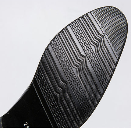 Pointed Set Men Leather Shoes, Size:47(Black)-garmade.com