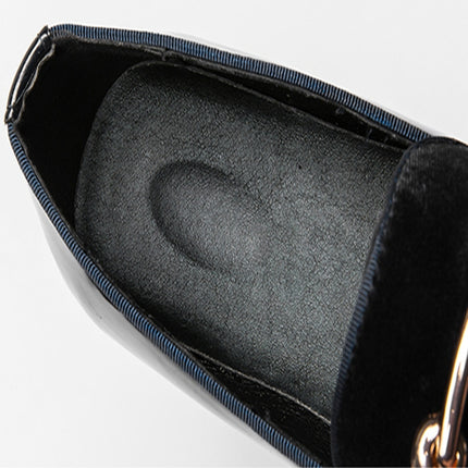 Pointed Set Men Leather Shoes, Size:47(Blue)-garmade.com