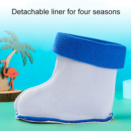 Children Non-Slip Plus Velvet Warm Cartoon Short Rain Boots, Size:Inner Length 19cm, Style:Without Cotton Cover(Sky Blue)-garmade.com