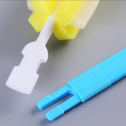 7PCS/Set Bottle Sponge Cleaning Brush Tools Straw Brush Set(Blue)-garmade.com