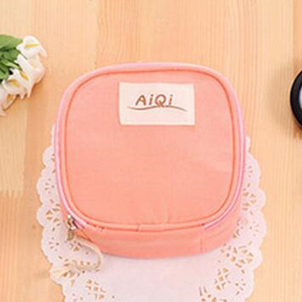 AIQI Multi-functional Wet Reusable Bag Menstrual Pad Sanitary Pads Makeup Bags Makeup Tool Organizer Bag(Pink)-garmade.com