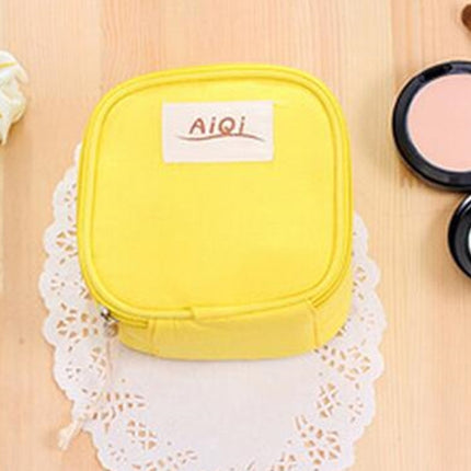 AIQI Multi-functional Wet Reusable Bag Menstrual Pad Sanitary Pads Makeup Bags Makeup Tool Organizer Bag(Yellow)-garmade.com