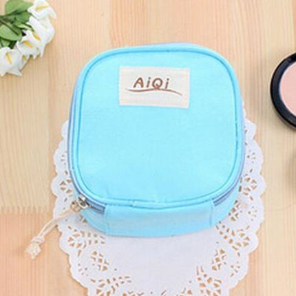 AIQI Multi-functional Wet Reusable Bag Menstrual Pad Sanitary Pads Makeup Bags Makeup Tool Organizer Bag(Sky Blue)-garmade.com