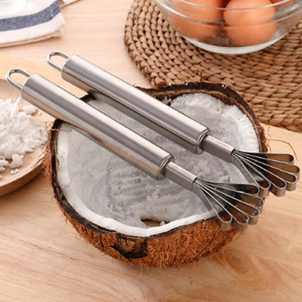 Stainless Steel Copra Planer All Steel Handle Coconut Planing Fish Scale Planer Seeder(Silver)-garmade.com