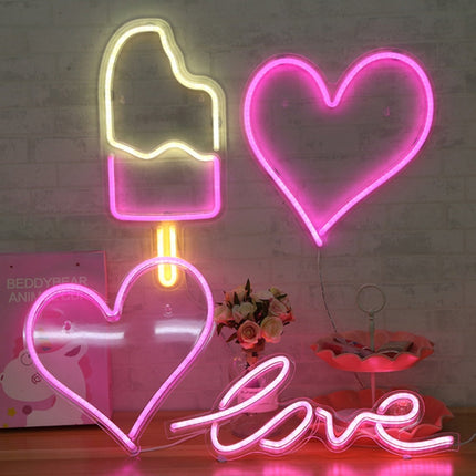 LED Acrylic Transparent Back Panel Neon Light Holiday Decoration Lamp(Love)-garmade.com