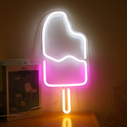 LED Acrylic Transparent Back Panel Neon Light Holiday Decoration Lamp(Popsicle)-garmade.com