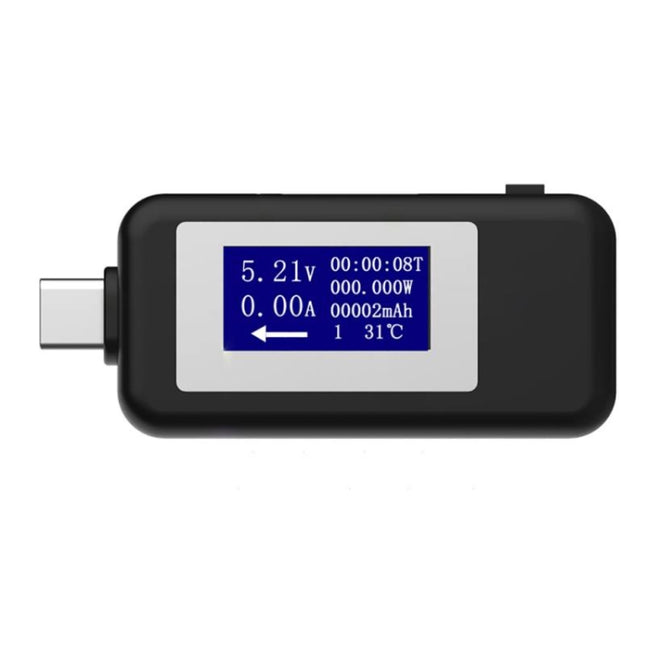 KEWEISI Multi-function Type-C / USB-C Tester Charger Detector Digital Voltmeter Ammeter Voltage Meters(Black)-garmade.com