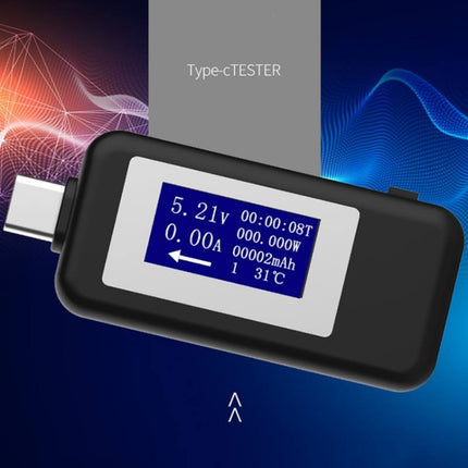 KEWEISI Multi-function Type-C / USB-C Tester Charger Detector Digital Voltmeter Ammeter Voltage Meters(Black)-garmade.com