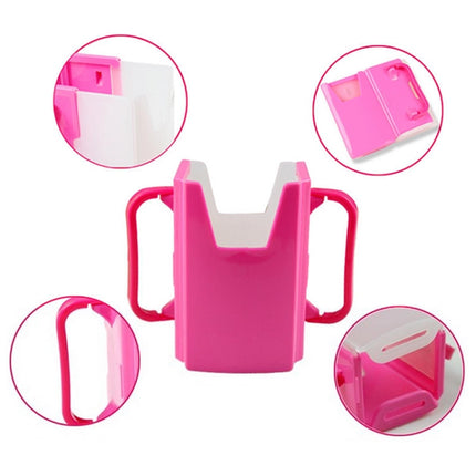 10 PCS Handle Boxed Anti-sprinkling Drink Holder Retractable Baby Learning Cup(Pink)-garmade.com