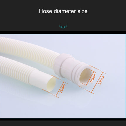 2 PCS 18mm Diameter Plastic Drain Pipe Water Outlet Extension Hose with Clamp for Semi-automatic Washing Machine / Air Conditioner, Size:1m Length-garmade.com