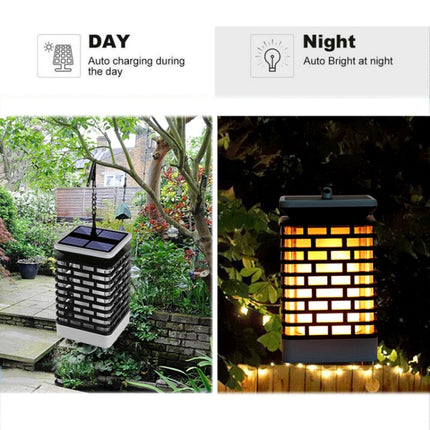 LED Solar Induction Landscape Light Flame Lamp Outdoor Waterproof Garden Lantern(Yellow)-garmade.com