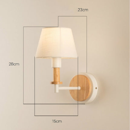 E27 LED Bedside Aisle Creative Personality Wooden Wall Lamp, Power source: No Light Source(White)-garmade.com