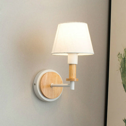 E27 LED Bedside Aisle Creative Personality Wooden Wall Lamp, Power source: With LED White Light 5W(White)-garmade.com