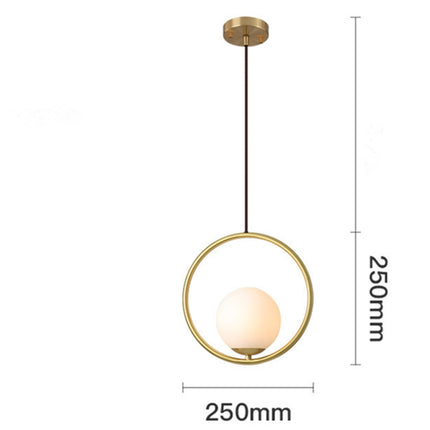 Restaurant Chandelier Single Head Creative Personality Simple Modern Copper Lamp without Light Source, Shape Style:Round A1-garmade.com