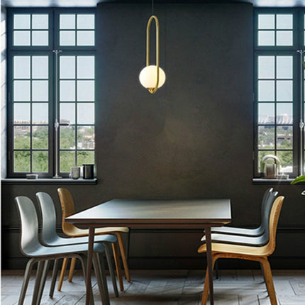 Restaurant Chandelier Single Head Creative Personality Simple Modern Copper Lamp without Light Source, Shape Style:Oval B1-garmade.com