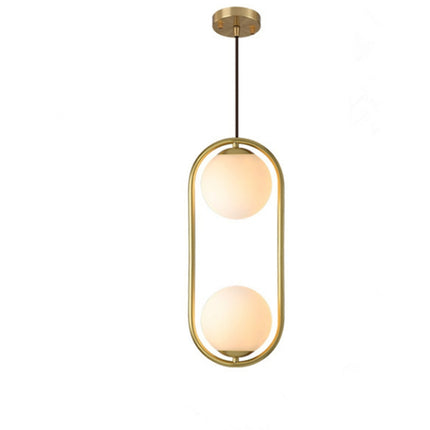 Restaurant Chandelier Single Head Creative Personality Simple Modern Copper Lamp with 5W Three-Color Light, Shape Style:Oval C1-garmade.com