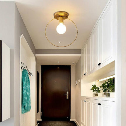 Simple Modern Aisle Copper Lamp with 5W Three-color Light( Ceiling Type )-garmade.com