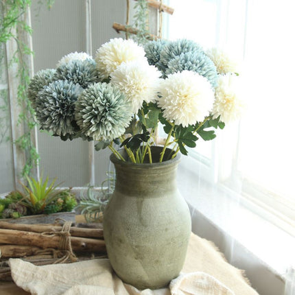 Dandelion Flower Ball Simulation Flower Home Decoration Wedding Bouquet(Champagne)-garmade.com