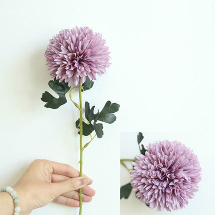 Dandelion Flower Ball Simulation Flower Home Decoration Wedding Bouquet(Dark Purple)-garmade.com