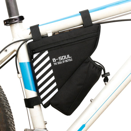 B-soul Bicycle Bags With Water Bottle Triangle Pouch Solid Cycling Front Tube Frame Bag Pocket, Size:20.5*18*5cm(Blue)-garmade.com
