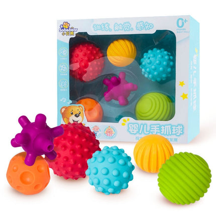 6 in 1 Baby Bath Soft Ball Rubber Educational Tub Toys-garmade.com