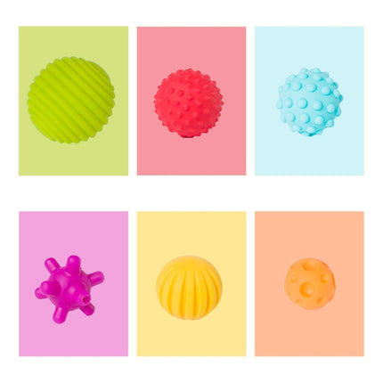 6 in 1 Baby Bath Soft Ball Rubber Educational Tub Toys-garmade.com