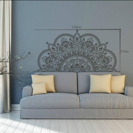 2PCS Mandala Flower PVC Removable Personality Wall Sticker Living Room Bedroom Sofa Background Wall(Black)-garmade.com