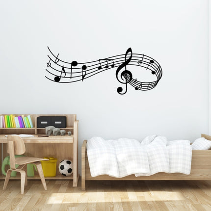 Music Sound Notes Wall Decal Bedroom Music Classroom Decor Removable Music Sticker, Size:S 22cmx57cm(Black)-garmade.com