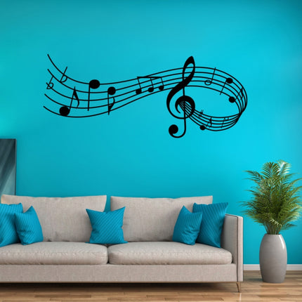 Music Sound Notes Wall Decal Bedroom Music Classroom Decor Removable Music Sticker, Size:L 57.5cmx150cm(White)-garmade.com