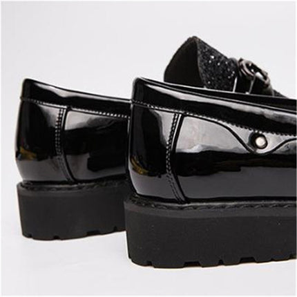Men Fashion Thick Bottom Pointed Formal Business Leather Shoes, Shoe Size:38(Black)-garmade.com
