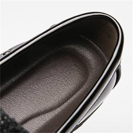 Men Fashion Thick Bottom Pointed Formal Business Leather Shoes, Shoe Size:38(Gold)-garmade.com