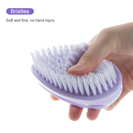 2 PCS Multi Functional Soft Hair Laundry Washing Shoes Bathroom Cleaning Brush(Purple)-garmade.com