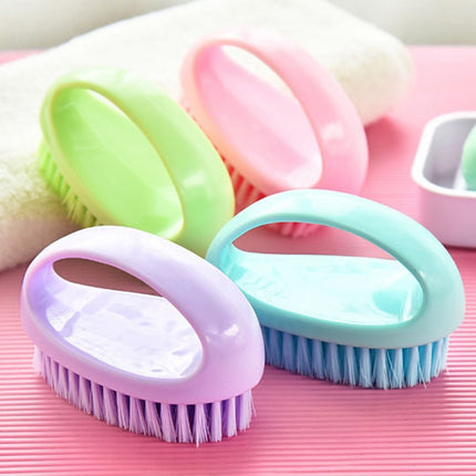 2 PCS Multi Functional Soft Hair Laundry Washing Shoes Bathroom Cleaning Brush(Pink)-garmade.com